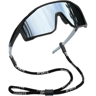 Joopin Wrap-around Sonnenbrille Herren Polarisiert Fahrradbrille UV400 | Einzelstück-Linsendesign, übergroße, TR90, Winddicht, Sportbrille, Sportsonnenbrille, Radsportbrille, Schnelle Brille