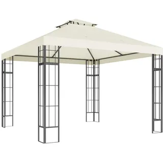 Outsunny Garten-Pavillon mit Doppeldach, ca. 3x3 m, Sonnenschutz , Metall , 298x279x162 cm , Sonnenschutz, Pavillons