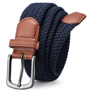 Bon4Extrao Elastischer Gürtel Herren, 35mm Stretch Gürtel Herren Stoff Stufenlos Verstellbarer, Flechtgürtel für Jeans, Chino & Business, Ideal für Alltag & Reise