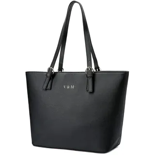 Vanessa & Melissa® Damen Shopper klassisch elegante Handtasche Henkeltasche Schwarz