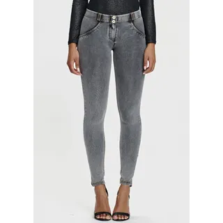 Jeggings FREDDY "WRUP2RC002ORG", Damen, Gr. L (40), N-Gr, grau, Stoff, Obermaterial: 84% Baumwolle, 16% Elasthan, lang, Hosen Jeggings, mit Lifting & Shaping Effekt