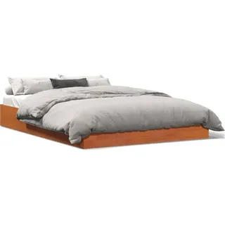 vidaXL Massivholzbett ohne Matratze Wachsbraun 160x200 Kiefernholz - Braun