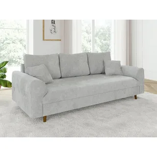 s-style möbel 3-Sitzer-Sofa, Hellgrau, Chenille-Stoff