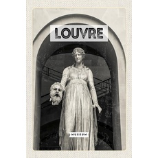 Blechschild 18x12 cm Louvre Museum Reiseziel Tourism Retro