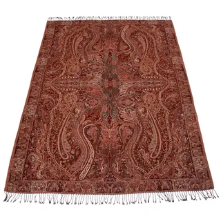 Lorenzo Cana Wolldecke aufwändig Jacquard gewebtes Paisley Muster, flauschig weiche Decke aus 100% Wolle Wohndecke Sofadecke Wohndecke 96121