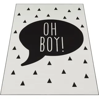 Paco Home »Aleyna 114« rechteckig 6 mm Höhe Kurzflor, Kinder Design, Sprechblase mit Schriftzug, Kinderzimmer,