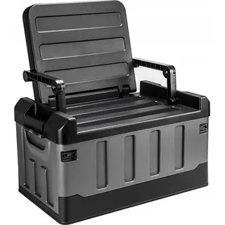 Klappbare Gartenbank, Aufbewahrungsbox, Campingstuhl, 60 l, praktisch, Camping, Schwarz
