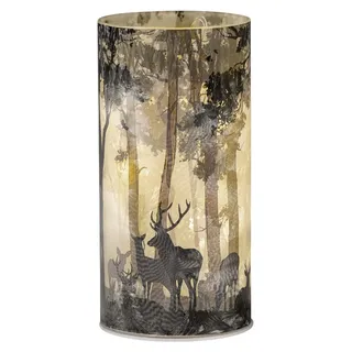 formano LED Deko Licht Winterdeko Leuchtglas mit Hirschmotiv mattes Glas 16 cm - Bunt