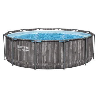 Steel Pro MAXTM Solo Pool ohne Zubehör Ø 366 x 100 cm, Holz-Optik (Mooreiche), rund