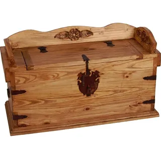 Mexico Truhe / Sitzbank Massivholz Pinie  Mexiko Möbel Mexikanisch