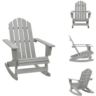 vidaXL Garten-Schaukelstuhl Holz Grau - Gartenstühle - Grau