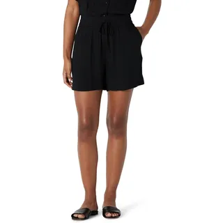 Amazon Essentials Damen-Shorts aus fließendem Twill, hohe Taille, lockere Passform, zum Hineinschlüpfen (Hemd separat erhältlich), Schwarz, Größe S