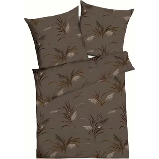 Bettwäsche KAEPPEL "Swing", mocca, B/L: 155cm x 220cm, 1 Stk., 1 Stk., Interlock-Jersey, B/L: 80cm x 80cm, 2 Stk., Interlock-Jersey, Obermaterial: 100% Baumwolle, Bettwäsche, Bettwäsche