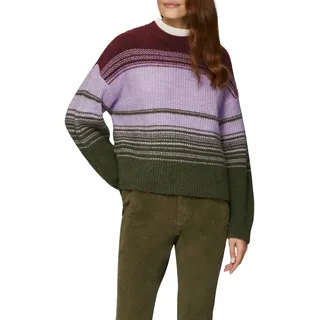 s.Oliver Strickpullover mit Intarsien Muster, khaki lavender stripes