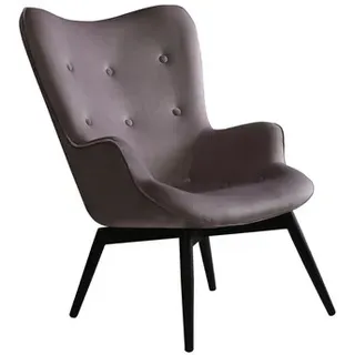 SalesFever Relaxsessel Komfortabler Polyester/Samt 80 x 92 x 99 cm rosa/schwarz