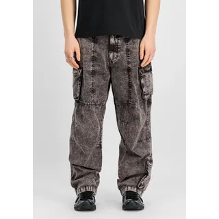 Cargohose ALPHA INDUSTRIES "Canvas Acid Pant", Herren, Gr. 34, Normalgrößen, schwarz, Obermaterial: 100% Baumwolle, Hosen Cargohose