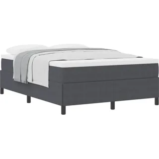 vidaXL Boxspringbett Dunkelgrau 140 x 200 cm Cordstoff - Grau
