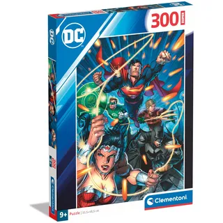Clementoni Supercolor DC Comics Kinder Puzzle 300 Teile - DC Puzzle 48,5 x 33,5 cm für Kinder ab 9 Jahre - Geschicklichkeitsspiel von Clementoni 21725