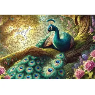 HCM Holzpuzzle - Mystischer Pfau 505 Teile