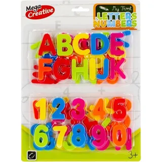 ALLboards Buchstaben und Zahlen Magnete farbsortiert Kunststoff 48 St