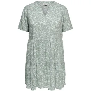 ONLY CARMAKOMA Minikleid Grün/Weiß 50