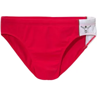 Chiemsee Badeslip, mit Kontrasteinsätzen, rot,