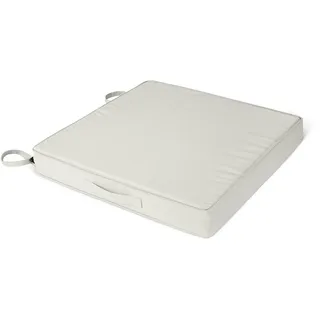 Amazon Basics Sitzkissen für Terrassenstühle, Outdoor-Kissen mit Weichem Polster, Wasserabweisend, 60,9cm x 60,9cm x 7,6cm, Beige, 2er-Pack