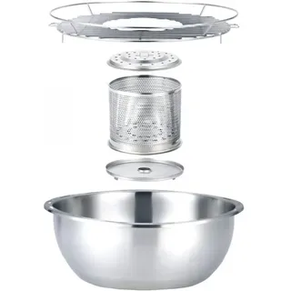 Syntrox Germany Raucharmer Edelstahl Holzkohlegrill rund – Tischgrill für bis zu 6 Personen, BBQ Grill mit Lüfter, spülmaschinengeeignet (Normal)