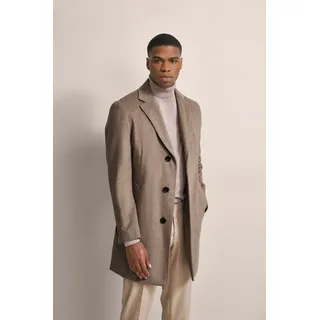 Kurzmantel BUGATTI, Herren, Gr. 60, beige, 60% Wolle, 35% Polyester, 5% sonstige Fasern, unifarben, slim fit, gerader Abschluss, Mäntel Kurzmantel, mit Reverskragen