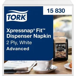 TORK Xpressnap Fit Weiße Spenderserviette N14, 2-lagig, 6 × 120 Servietten, 15830