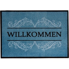 Bild Fußmatte »Carmen, Willkommen«, blue, 39 x 58 cm