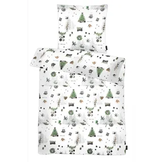 APELT Bettwäsche »Max Flanell« 2 Stk. tlg. Winterwelt, grau