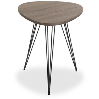 Versa Seatle Beistelltisch für das Wohnzimmer, Schlafzimmer oder die Küche. Moderner, niedriger Tisch, Maßnahmen (H x L x B) 60 x 50 x 50 cm, Holz und Metall, Farbe: Braun und Schwarz