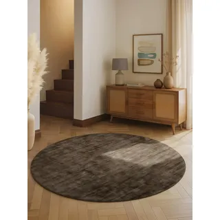 vikosa Teppich Jane braun, H:10mm Ø:150cm, Viskose, Teppiche, Teppich