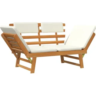 vidaXL Gartenbank mit Kissen 2-in-1 190 cm Massivholz Akazie - Braun