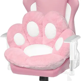 ELFJOY Bequemes Stuhlkissen Plüsch Katze Pfote Kissen Lazy Sofa Sitzkissen Gemütliches Bodenkissen Sitzkissen Geschenk für Mädchen (Rosa) 7060 cm