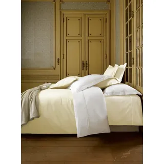 De Witte Lietaer Bumblebee Luxus-Bettwäsche-Set, Perkal, Bettbezug + Kissenbezüge, Baumwolle, Weiß/Ivory, 260 x 240 cm