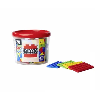 Simba Konstruktionsspielzeug Bausteine Blox 20 Platten je 4 in rot, blau, gelb, grün 104114559 - Beige