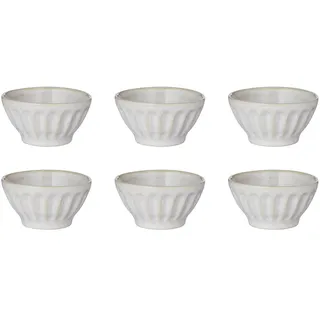 Butlers Dipschalen 6er-Set Bergamo 110 ml , Weiß , Keramik , 9x4.5x9 cm , Geschirr, Schalen & Schüsseln, Dipschalen