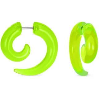 Unisex Schwarz Weiß Transparent Neon Orange Rot Pink Blau Grün Lila Große Runde Wirbel Spirale Tribal Fake Faux Ohrstecker Dehner Ohrringe Acrylharz Chirurgenstahl 6 Teiliges Set Frauen Männer
