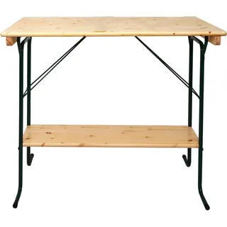 Stehtisch HWC-L67, Biergartentisch Biertisch Bierzelttisch Campingtisch, klappbar Metall Kiefer Holz 110x125x70cm MVG - Braun