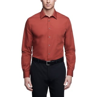 Van Heusen Herren Regular Fit Popeline Solid Klassisches Hemd, Kaki-Orange, 41 cm Hals 86 cm-89 cm Ärmel