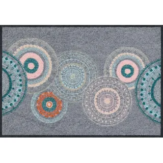 Erwin Müller Fußmatte, Schmutzfangmatte, Sauberlaufmatte Mandala grau Größe 60x85 cm - rutschfest, langlebig, pflegeleicht, für Fußbodenheizung geeignet