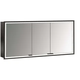 emco prime Lichtspiegelschrank, 1400 mm, 3 Türen, Unterputzmodell, 949713597, Farbe: schwarz/spiegel