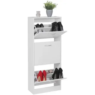 Wohnling Schuhschrank 50 x 125 x 24 cm beige/weiß