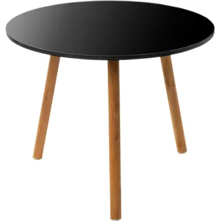 2.03 Holz Beistelltisch OVAL - ca. 45 x 35 cm - Farbe: schwarz - Schwarz