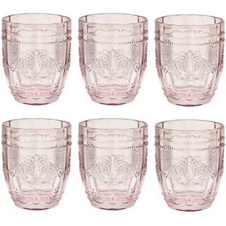 Butlers Trinkgläser (6er Set) Victorian 250 ml , Hellrosa , Glas , Gläser, Trinkgläser