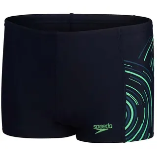 Speedo Plastisol Placement Badehose Boxer - True Navy / Harlequin Green / Dark Teal - 5-6 Jahre