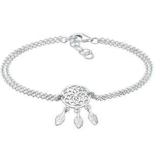 Elli Armband Damen Boho Traumfänger Feder in 925 Sterling Silber