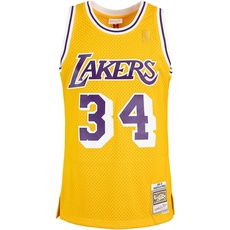 Mitchell & Ness Swingman Shaquille O ́Neal L.A. Lakers 96/97 Trikot (XL, Yellow/Purple)